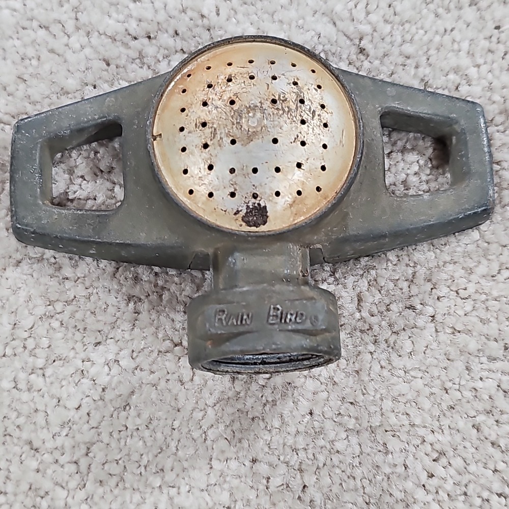 Vintage Rain Bird Galvanized Metal Aluminum Sprinkler Head Lawn Hose Attachment